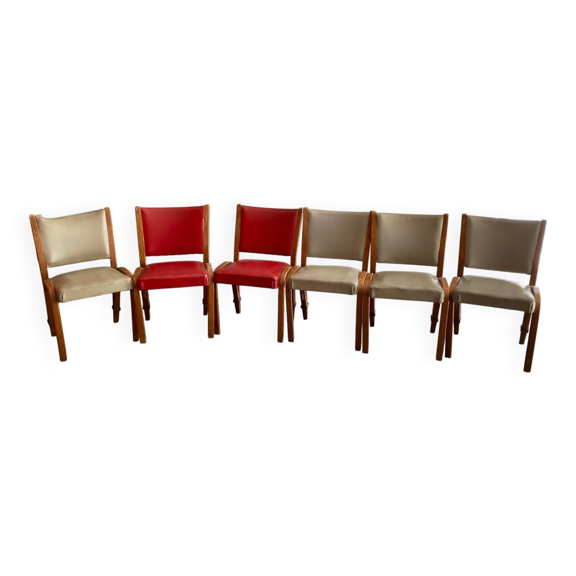 Lot de 6 chaises Bow Wood Hugues Steiner