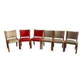 Lot de 6 chaises Bow Wood Hugues Steiner