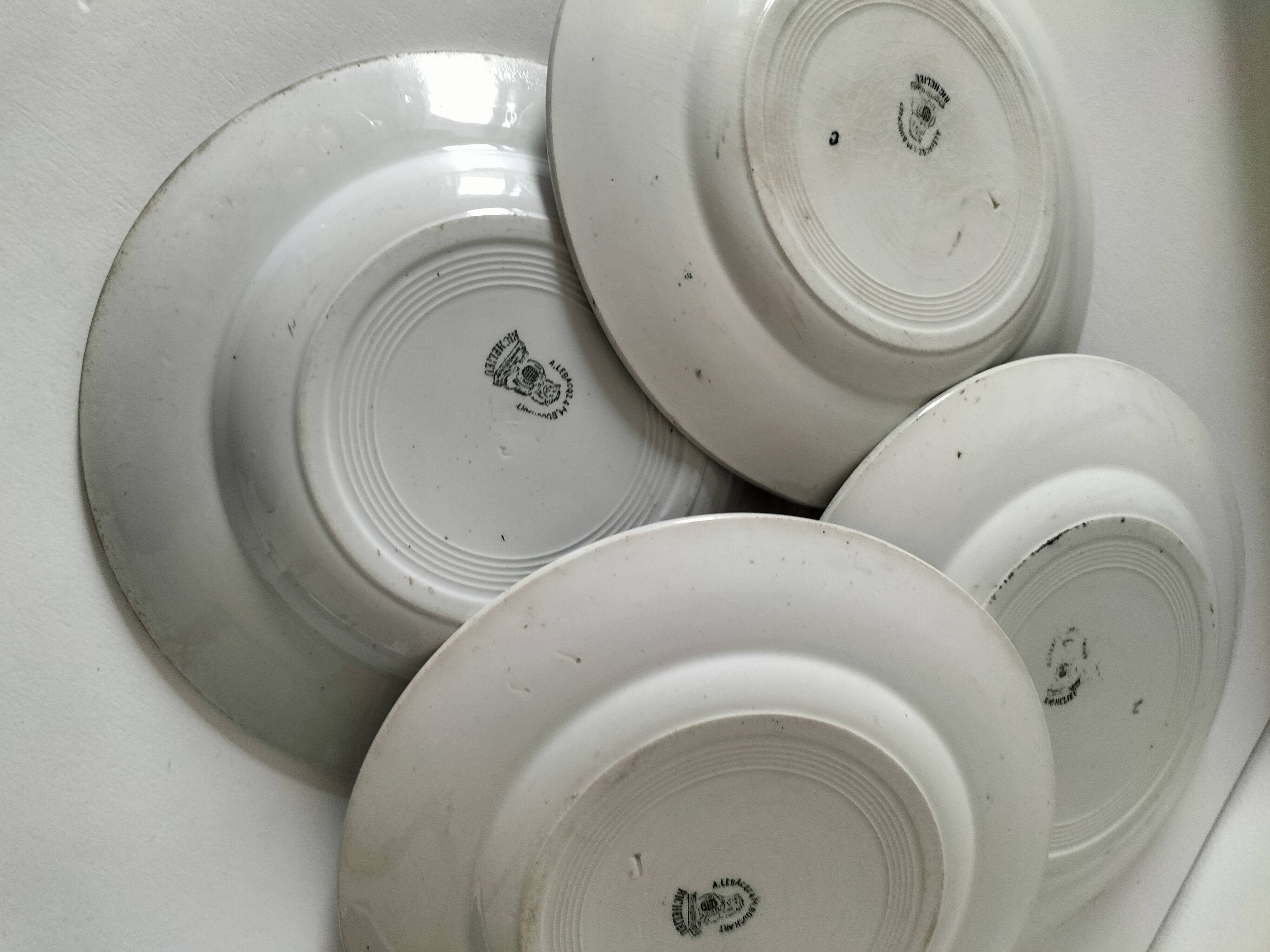 4 ironstone plates A. Lebacqz & M. Bouchart Richelieu model