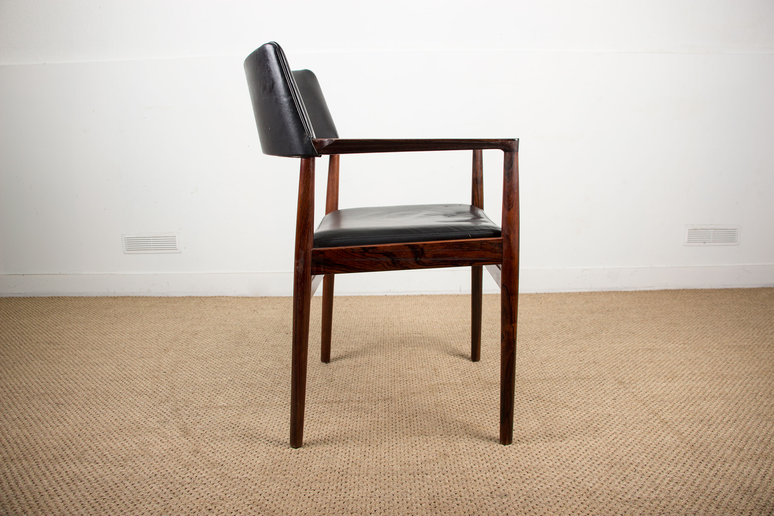 Danish Rosewood and Leather armchair by Erik Worts for Soro Stolefabrik.
