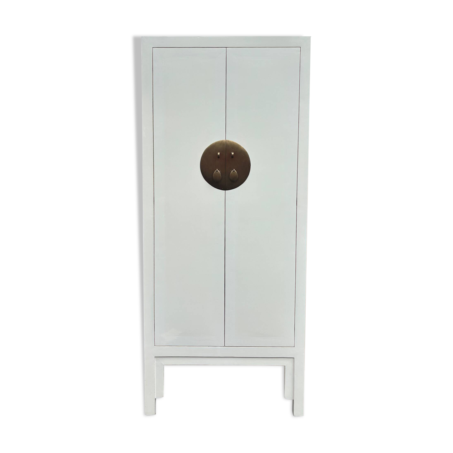 Imported cabinet from China – White lacquered wood and brass details