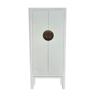 Imported cabinet from China – White lacquered wood and brass details
