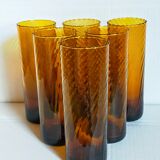 Lot de six verres en verre soufflé