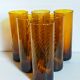 Set of six blown glass glasses