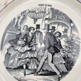 Set of 2 talking plates in Choisy-le-Roi porcelain