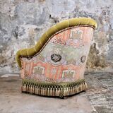 Paire de fauteuils Napoléon III en tissu Etro, France, fin XIXe