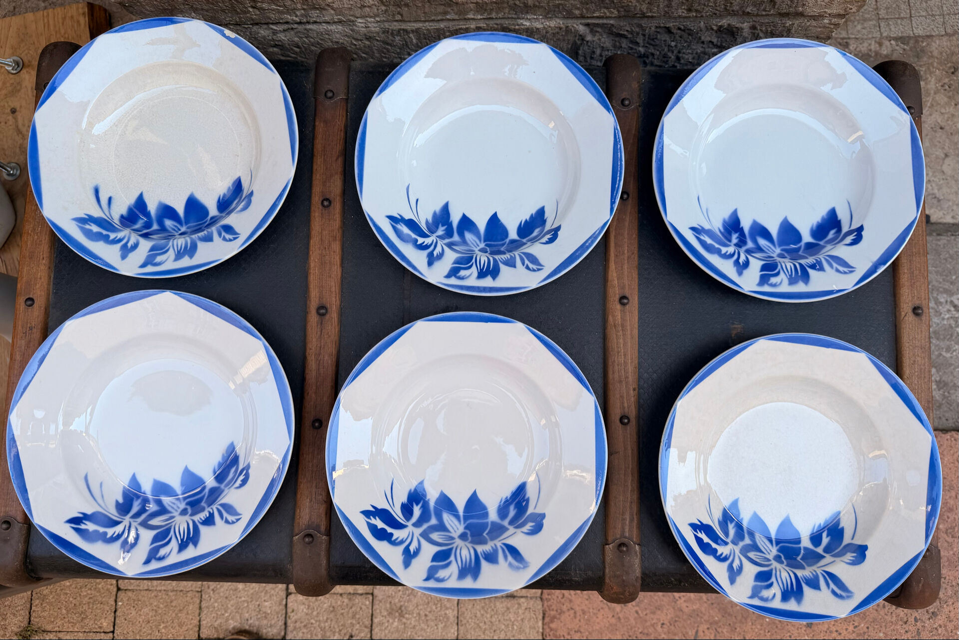 6 deep plates in Sarreguemines Digoin earthenware
