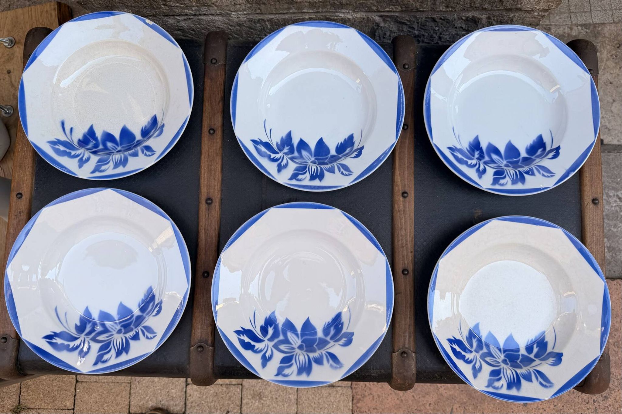 6 deep plates in Sarreguemines Digoin earthenware
