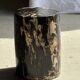 Black petrified wood side table with beige side H35 D24 - 3352