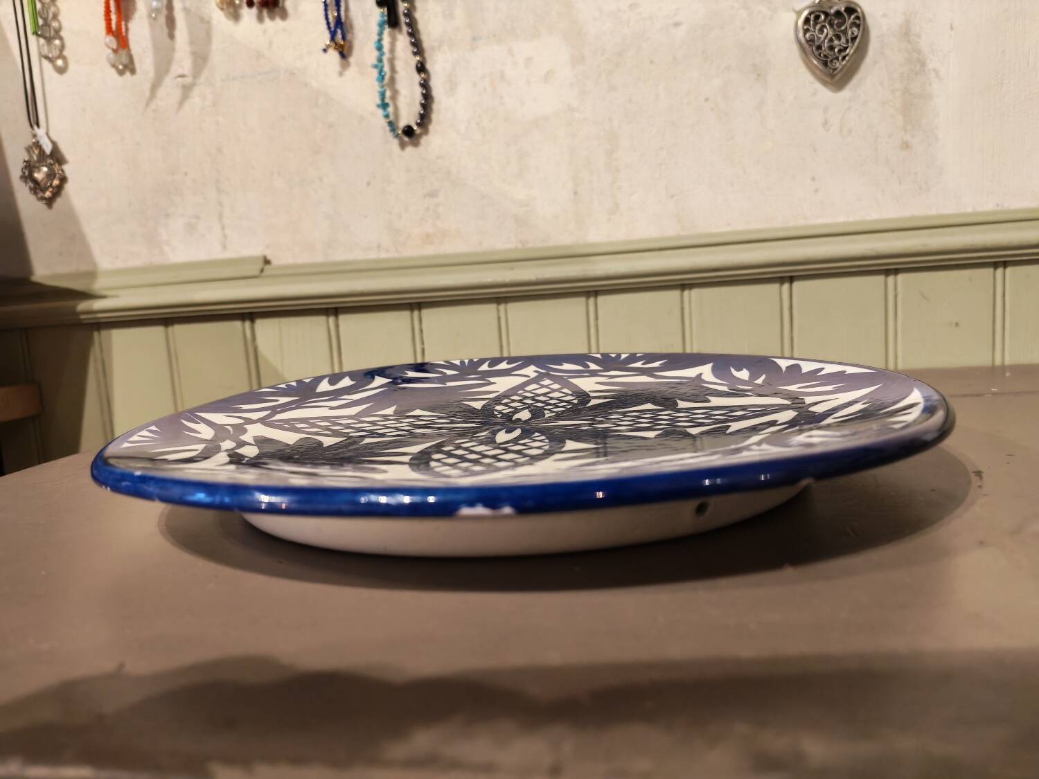 Vintage handmade ceramic plate