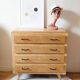 Commode vintage chêne et pieds compas rénovée