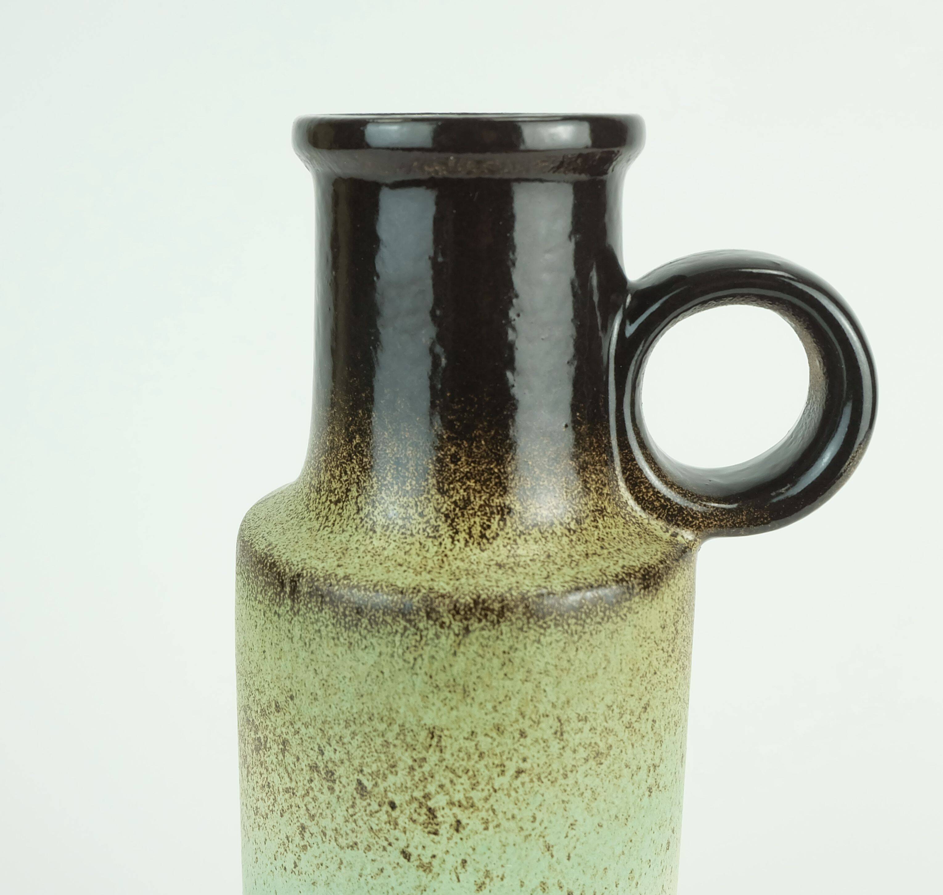 1960s 70s vintage scheurich VASE model 401-28 shades of green and brown