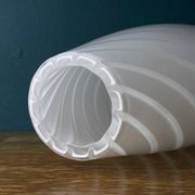 Murano glass vase, white whirl, Italy, 1980s