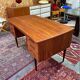 Vintage double-sided desk in teak, Scandinavian design from the 1960s.