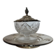 Crystal and silver-plated jam jar