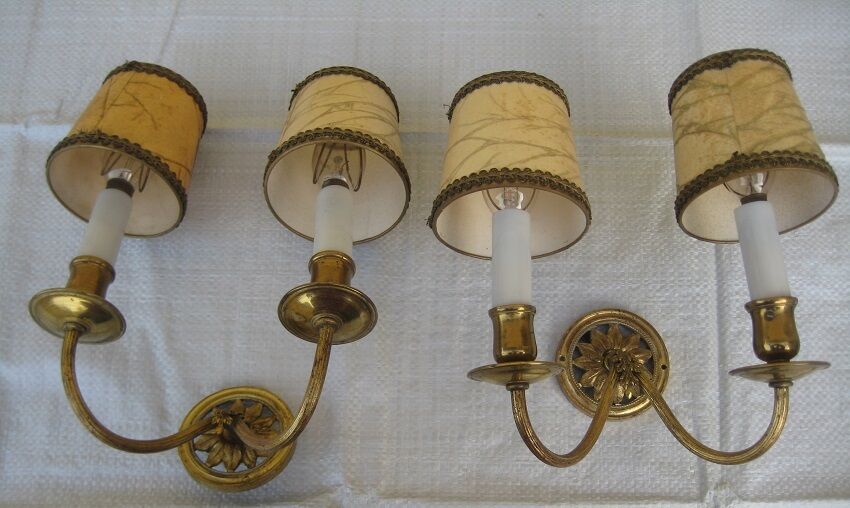 Pair of brass wall light 1920