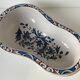 Large fruit cup in Rouen earthenware with blue and brown floral decoration p