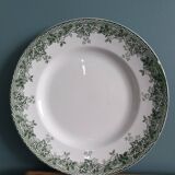 Saint Amand ironstone flat plate with summer green decor