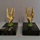 Pair of bookends and marble bookends Art Deco period swallows