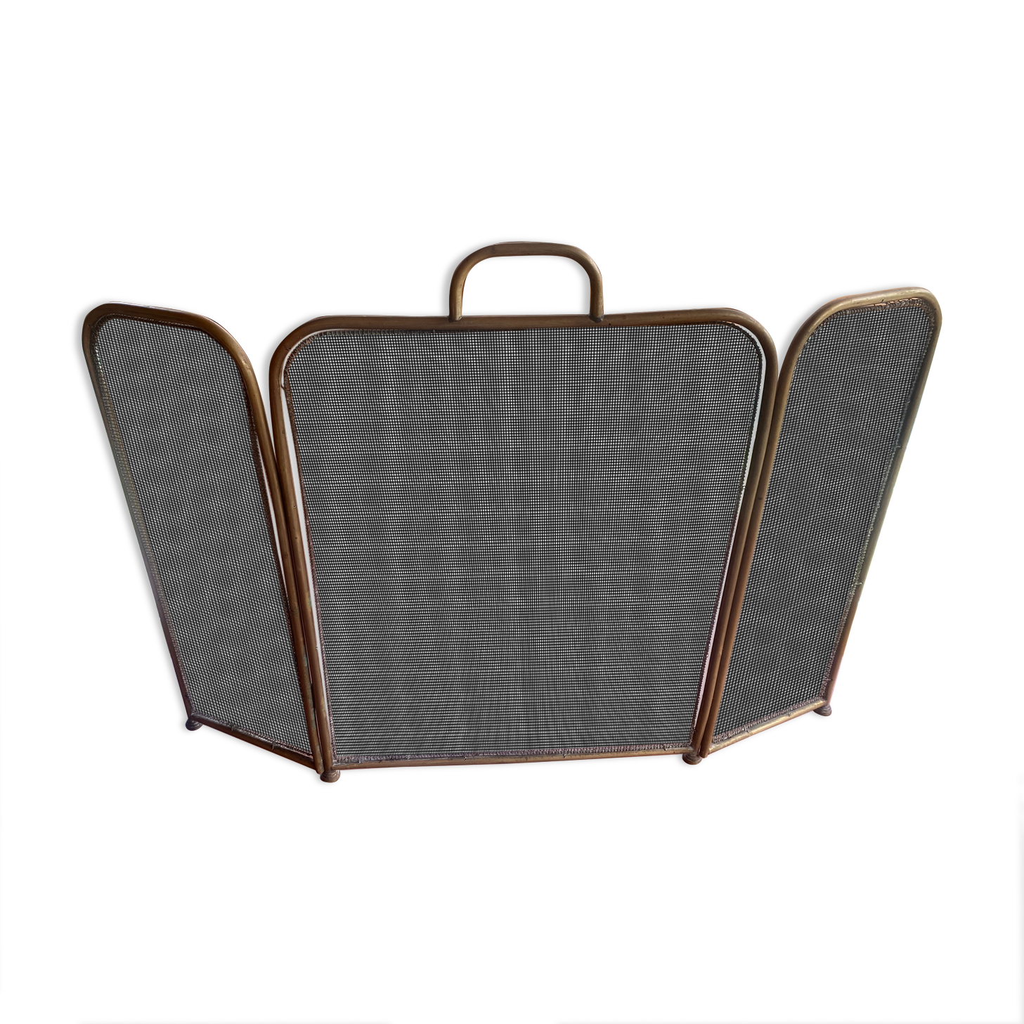 English brass fire screen circa 1900