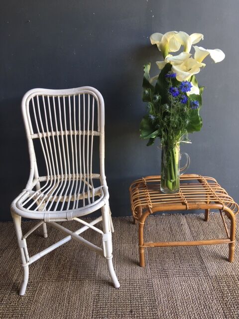 White rattan chair