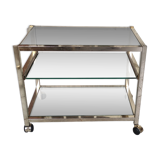 Rolling console service design / gold metal and glass