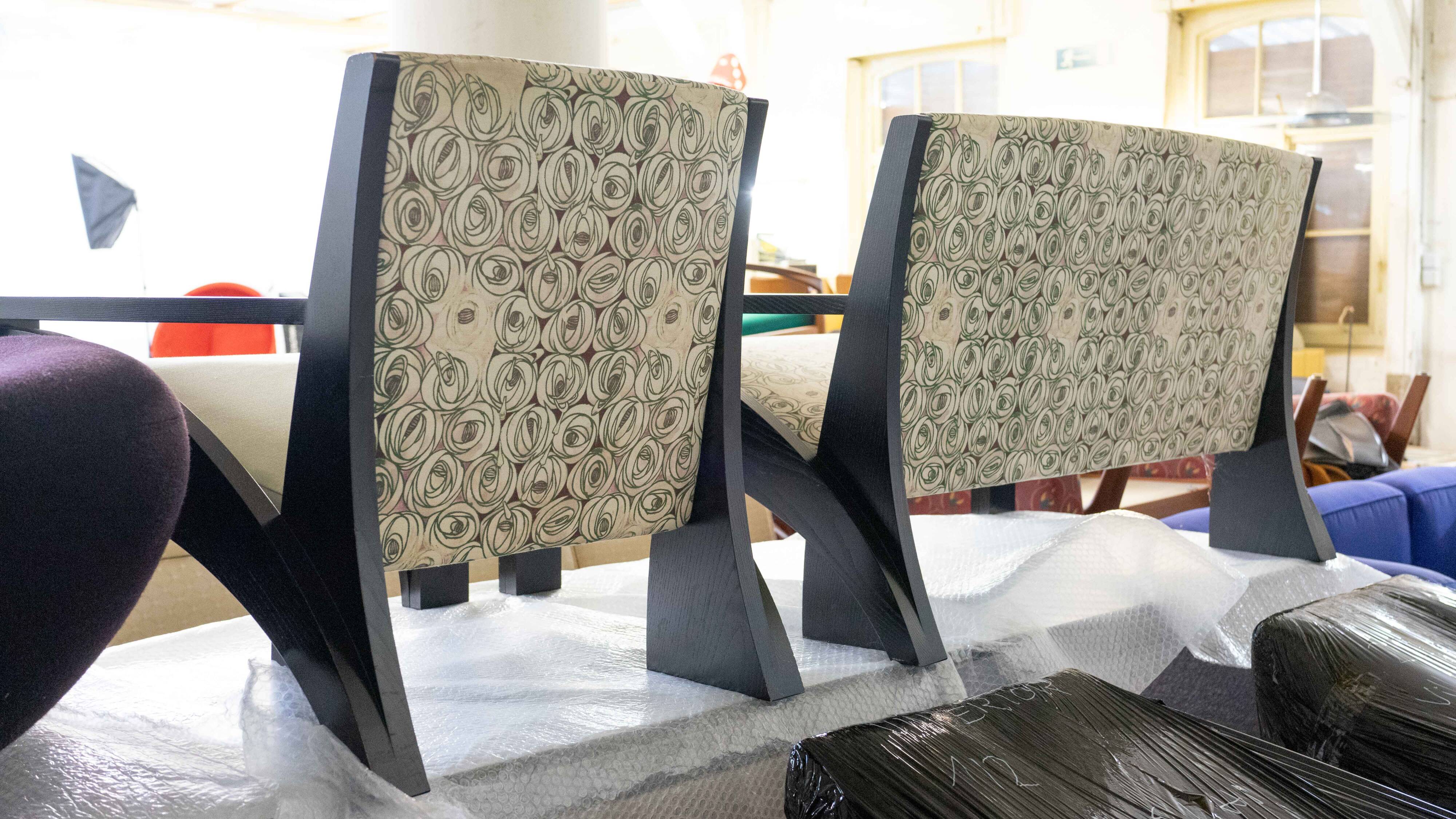 Cassina Hill House Set, Sofa and easy chair by Charles Rennie Mackintosh