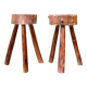 Pair of brutalist stools, tripods