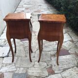 Pair of Louis XV style marquetry bedside tables