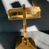 Small art deco side lamp in golden brass