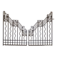 Grilles portail portes anciennes fer forgé XX° Art Déco