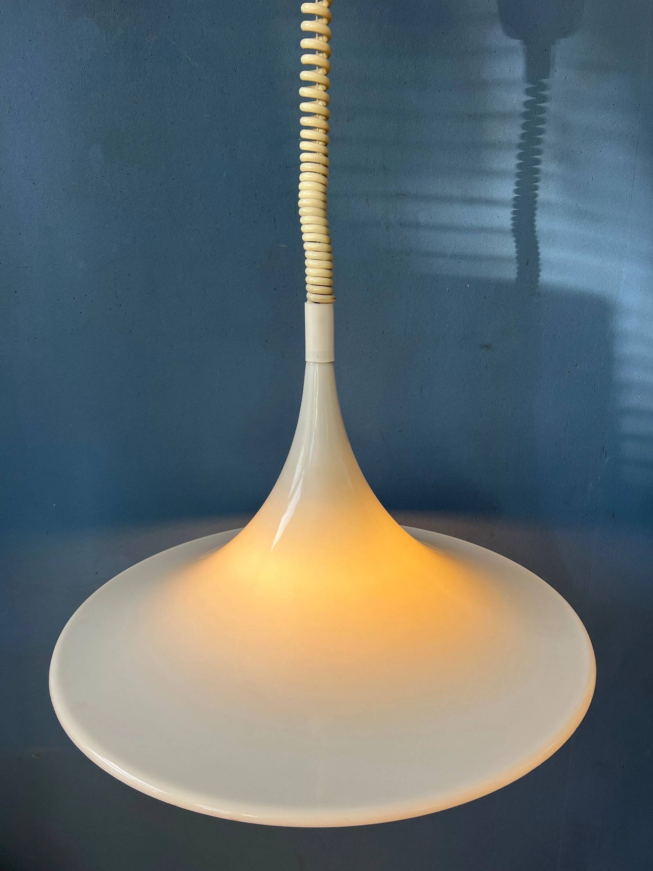 White Space Age Suspension "Witch Hat" Mid-Century