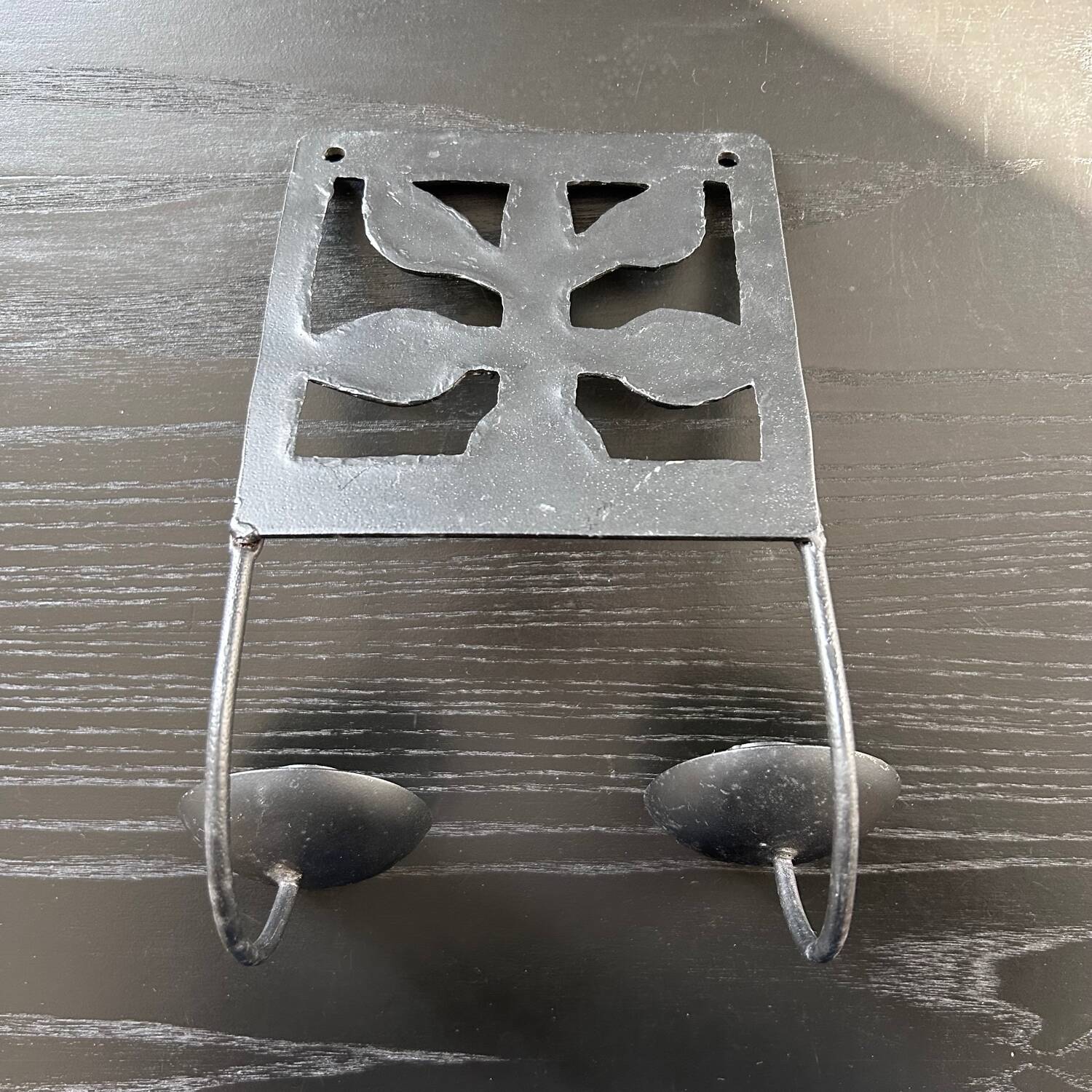 Wrought iron wall candle holder