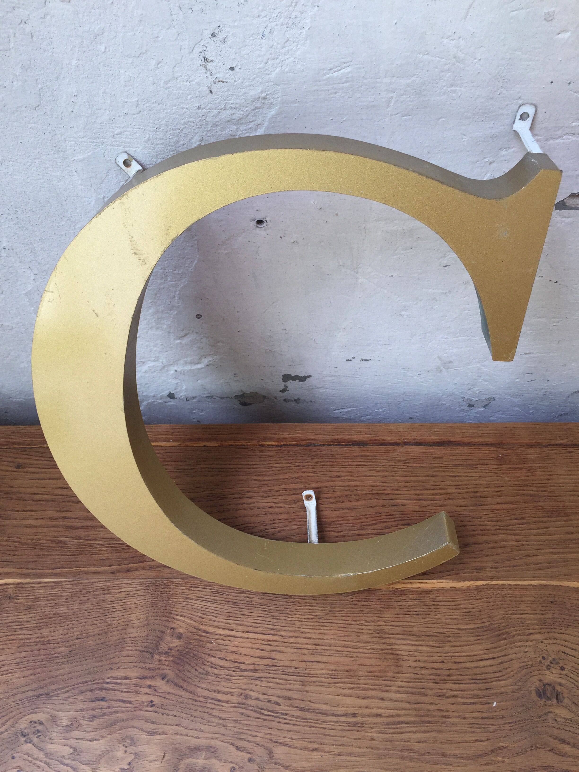 Letter signs vintage gold old