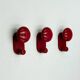 Vintage Modernist Wall Hooks in Burgundy Red by Carlo Bartoli, 1970s Con&Co