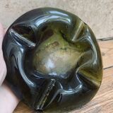 Cendrier forme libre en verre vintage 1970.