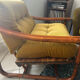 Magnificent velvet fabric rattan armchair - vintage