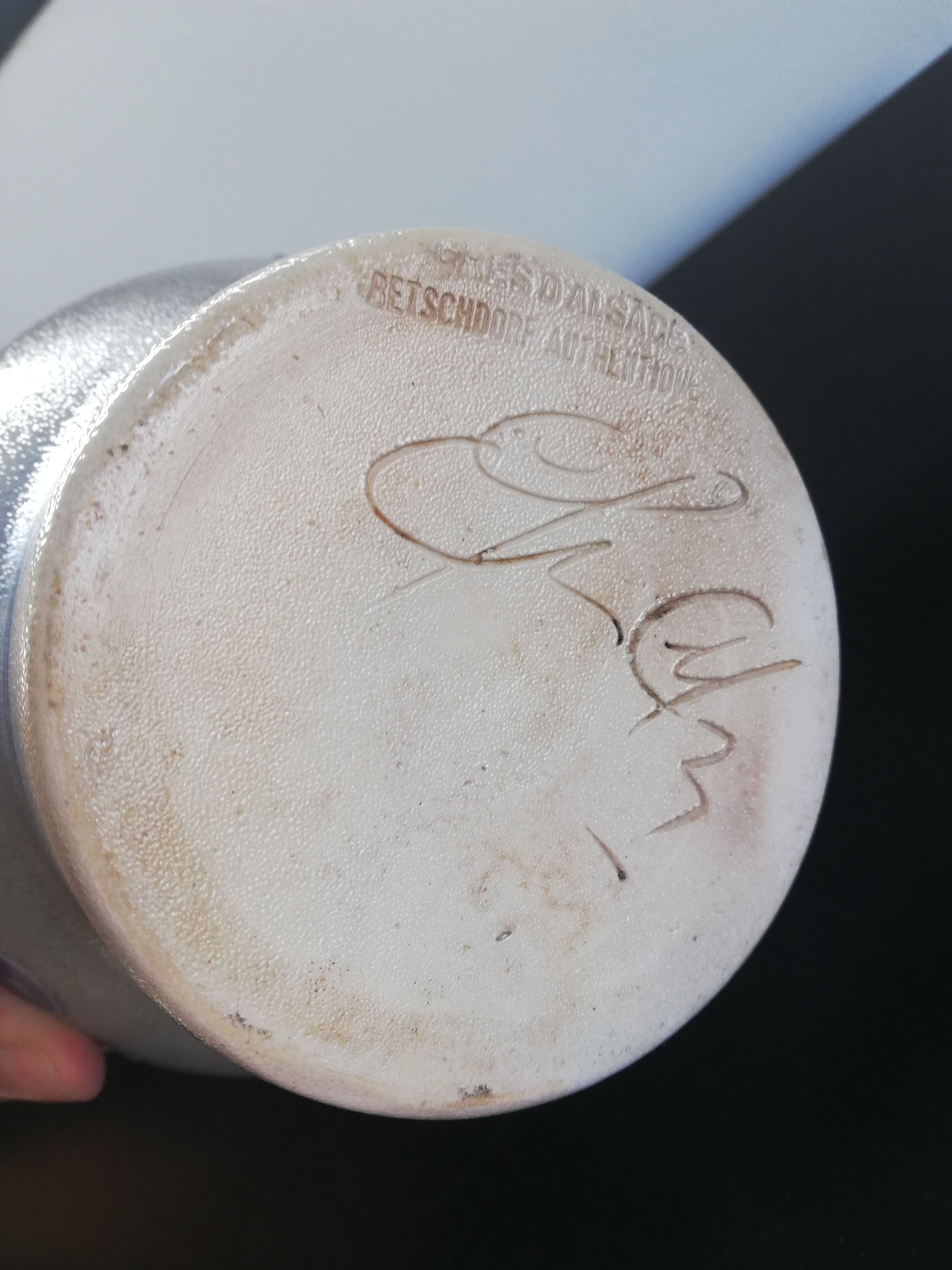 Pitcher in grey and blue Alsace sandstone