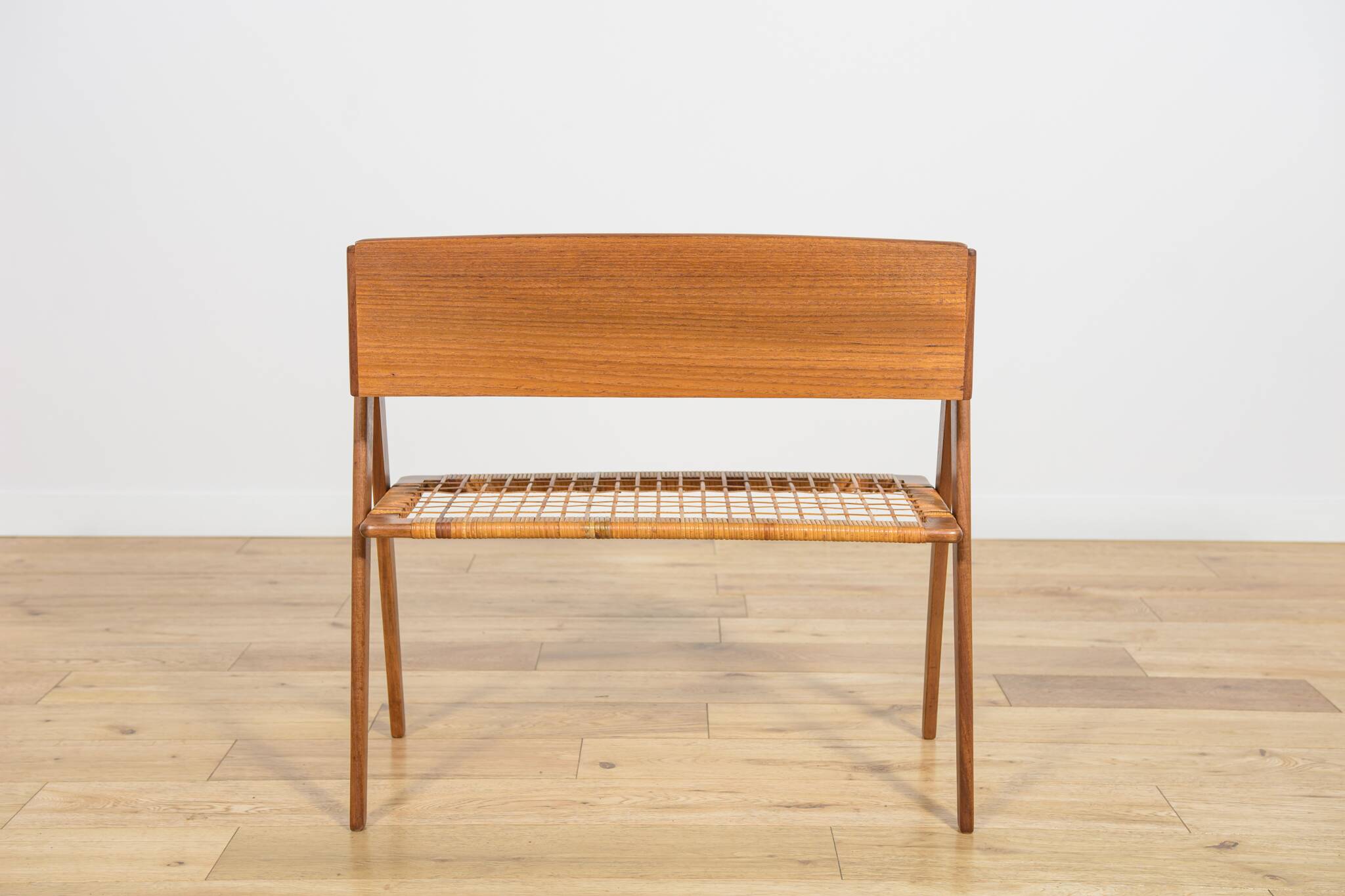 Mid-Century Teak and Rattan Console Table by Søren Rasmussen, Denmark, 1960