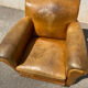 Fauteuil club cuir havane vintage