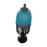Lampe cherleston art nouveau en pate de verre  et bois