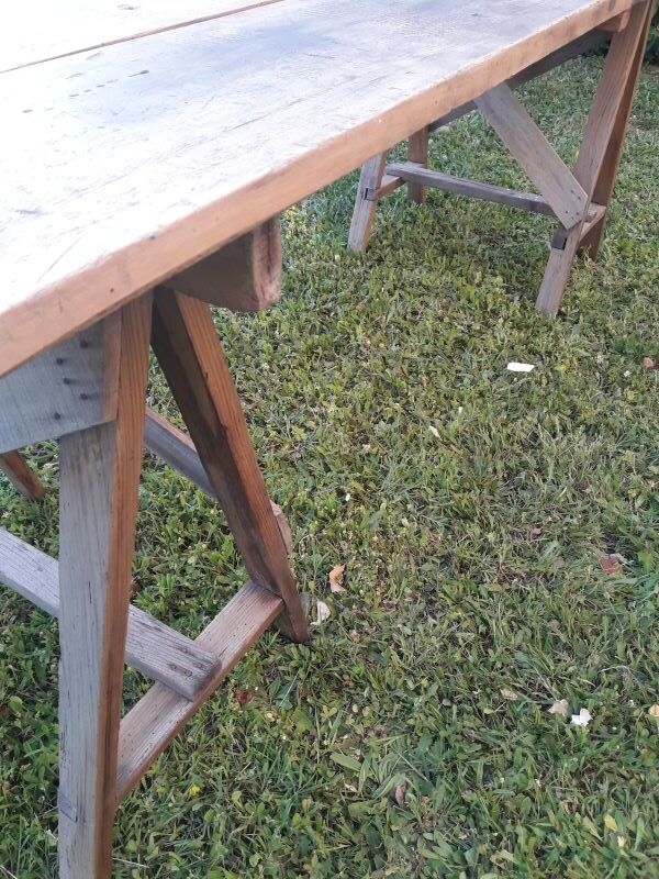 table tréteaux 2m atelier campagne ancienne