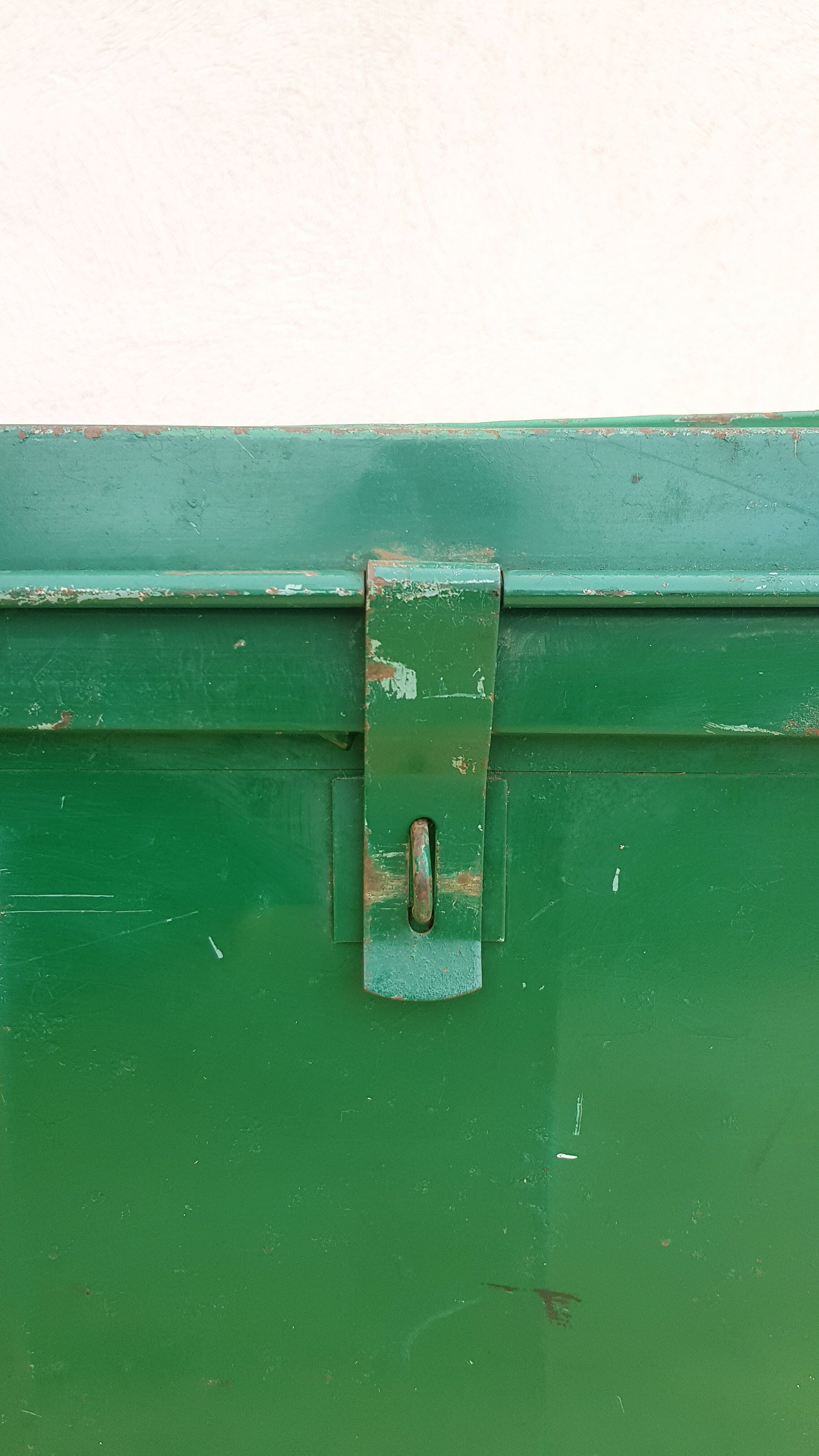 Military green metal trunk