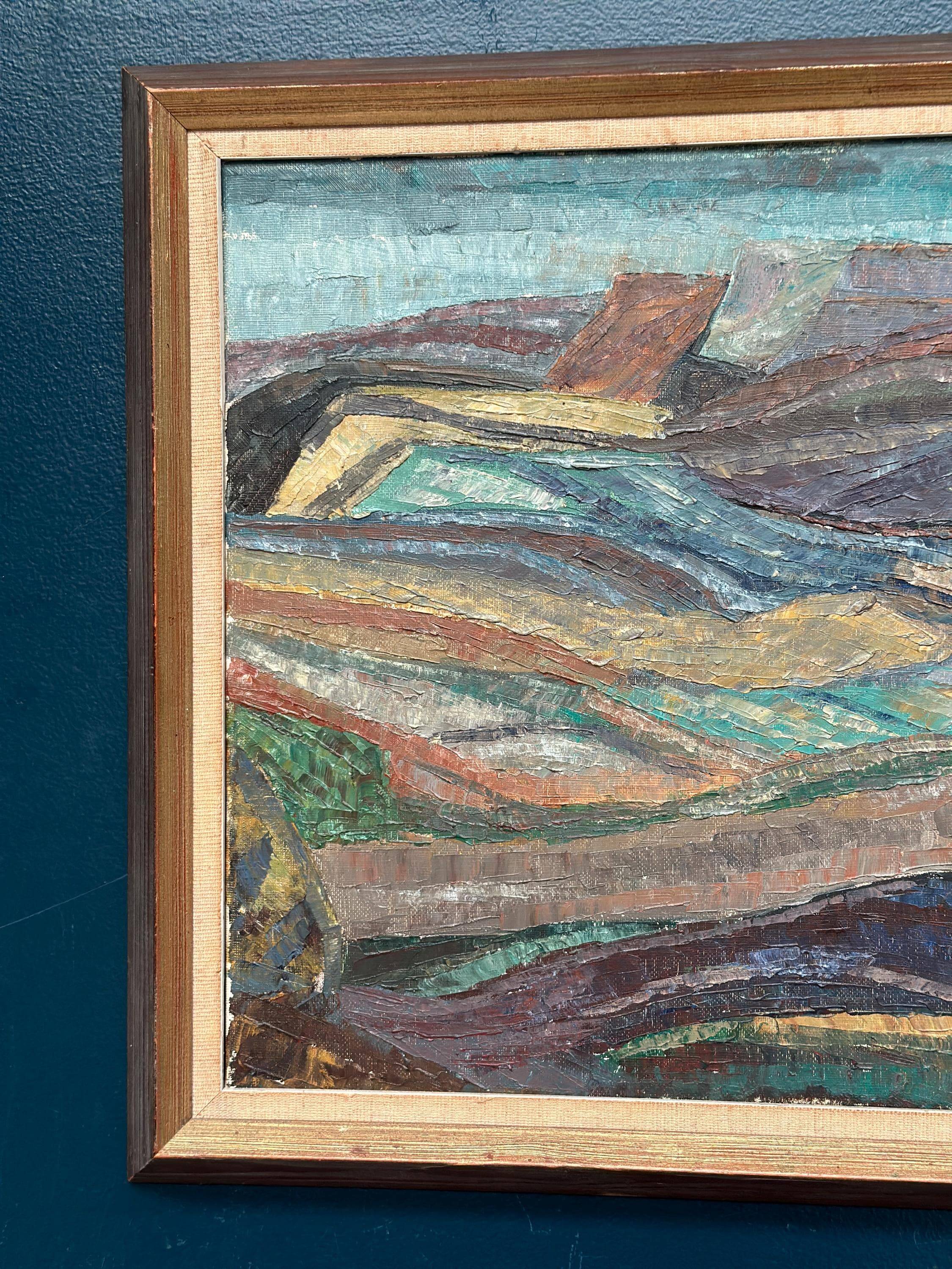 Original  Swedish Oil on Canvas – “Valleys” by Alvar Andersson – Dated 1971