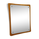 Scandinavian Minimalist Teak Mirror 1960s 36x30cm