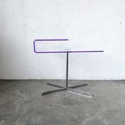 Table d'appoint en acrylique transparent et chrome, années 70