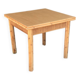 Vintage bamboo and wicker folding table Dal Vera 1970