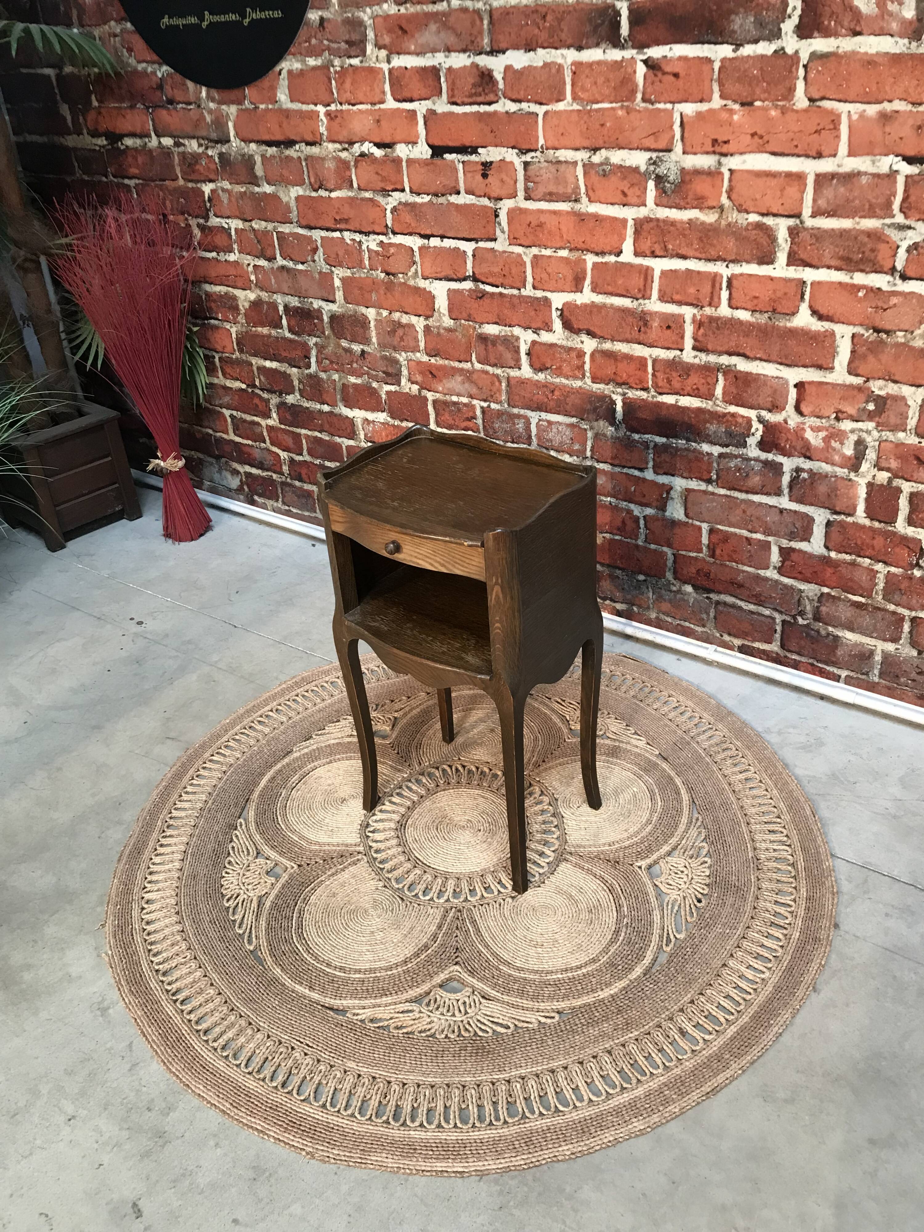 Classic dark wood bedside table