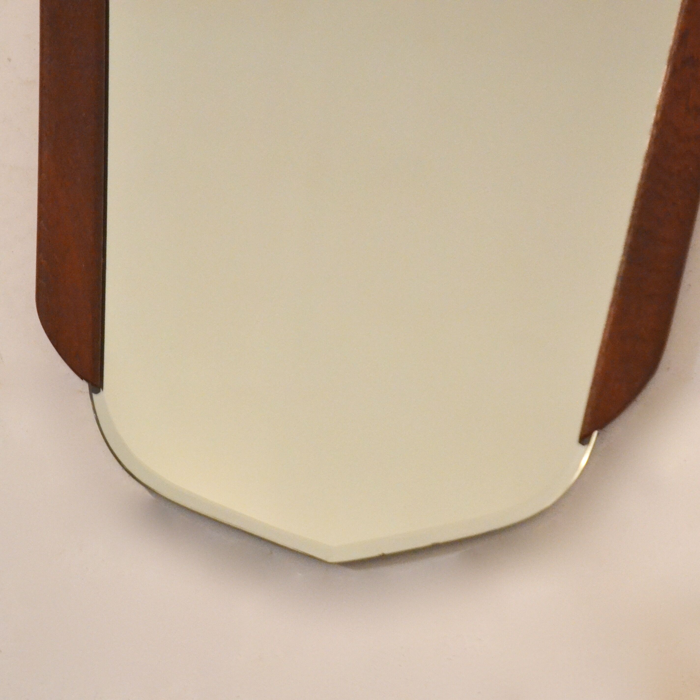 Scandinavian years 60 beveled teak mirror 58 x 33 cm