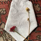 Monogrammed linen thread pillowcase with embroidery